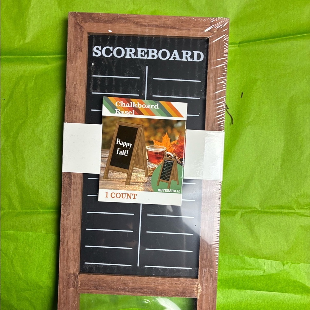 Reversible Chalkboard Scoreboard - Brown and Black